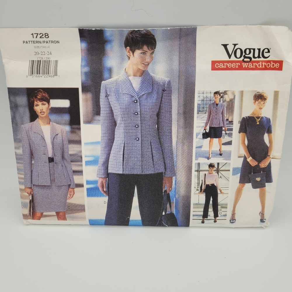 Uncut Vogue Career Wardrobe Sewing Pattern 1728 Vintage Limited Ed.